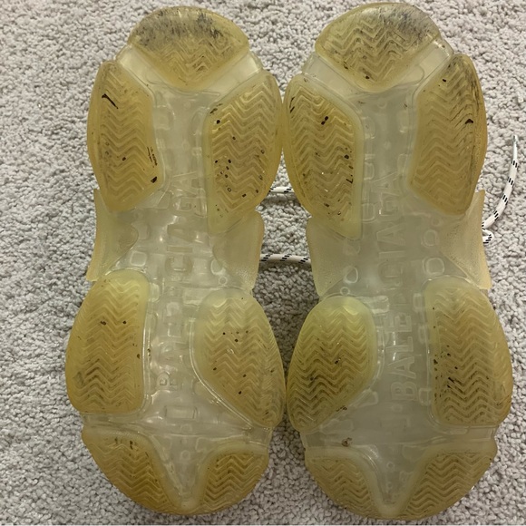 Men's Women's BALENCIAGA White TRIPLE S Clear PLATFORM Designer SNEAKERS M 6 - Picture 5 of 6